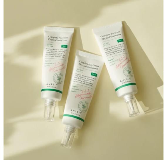 Лёгкий минеральный санскрин SPF50+ PA++++ AXIS-Y Complete No-Stress Physical Sunscreen V.3 SPF50+ PA++++ 50 мл