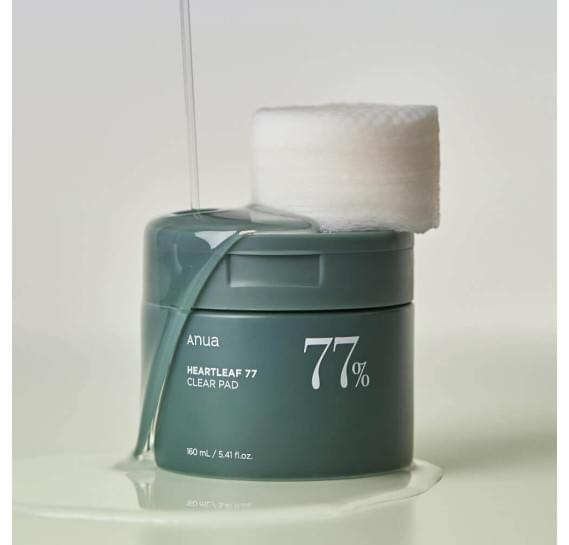 Отшелушивающие пэды с хауттюйнией и PHA Anua Heartleaf 77% Clear Pad 70 шт