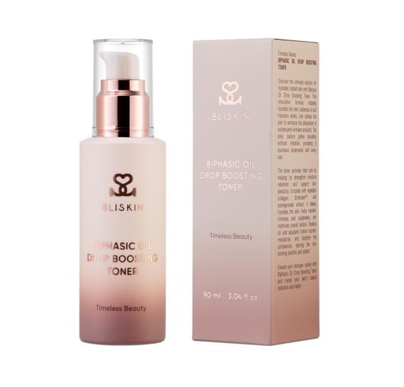 Двухфазный тонер-бустер с антиоксидантными капсулами BLISKIN Biphasic Oil Drop Boosting Toner 90 мл