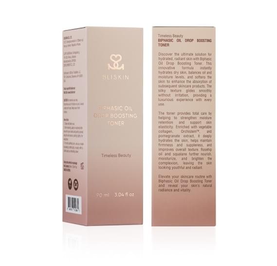Двухфазный тонер-бустер с антиоксидантными капсулами BLISKIN Biphasic Oil Drop Boosting Toner 90 мл