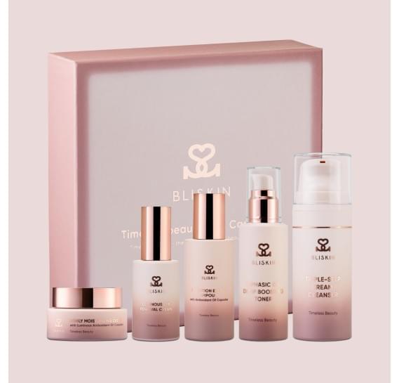 Премиальный набор для ухода за кожей лица BLISKIN Timeless Beauty Skin Care 5 Set 100 мл + 90 мл + 50 мл + 50 мл + 30 мл