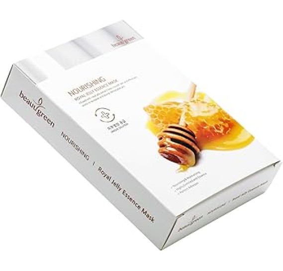 Живильна тканинна маска для обличчя з маточним молочком BeauuGreen Nourishing Royal Jelly Essence Mask 23 г