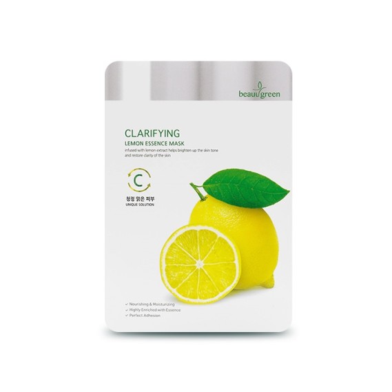 Очищувальна тканинна маска для обличчя з екстрактом лимона BeauuGreen Clarifying Lemon Essence Mask 23 г