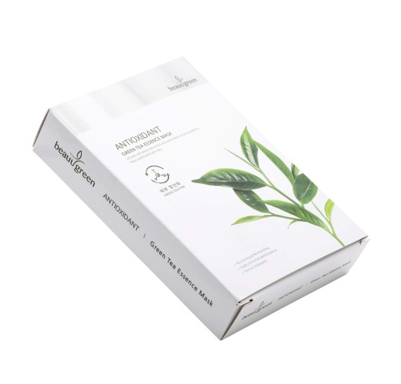 Заспокійлива тканинна маска для обличчя з екстрактом зеленого чаю BeauuGreen Antioxidant Green Tea Essence Mask 23 г