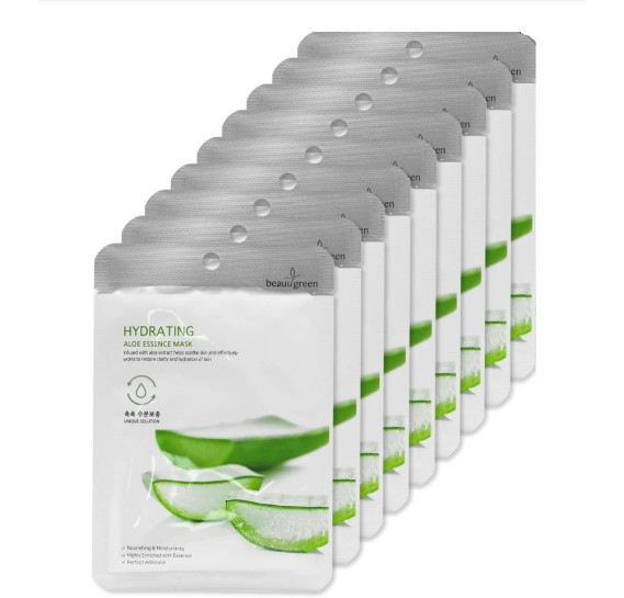 Зволожувальна тканинна маска для обличчя з екстрактом алое BeauuGreen Hydrating Aloe Essence Mask 23 г