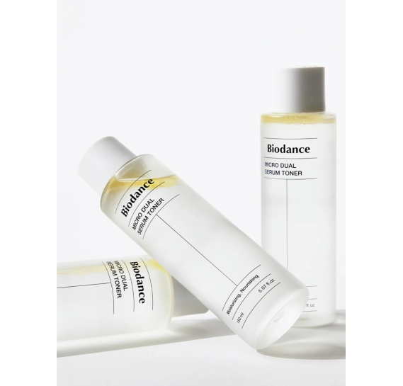 Двухфазный питательный тонер с маслами и гиалуроновой кислотой Biodance Micro Dual Serum Toner 150 мл