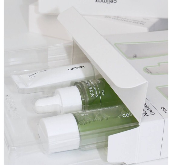 Восстанавливающий набор средств с экстрактом нони Celimax The Real Noni Starter Kit 20 мл + 10 мл + 10 мл