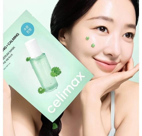 Заспокійлива маска з екстрактом центели Celimax Hydrating+Calming Cica Serum Mask 27 г