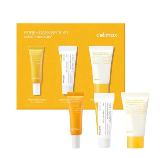 Набір мініатюр для вирівнювання тону шкіри Celimax Pore+Dark Spot Brightening Kit 10 мл + 7 мл + 10 мл