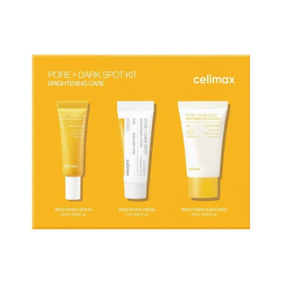 Набор миниатюр для выравнивания тона Celimax Pore+Dark Spot Brightening Kit 10 мл + 7 мл + 10 мл