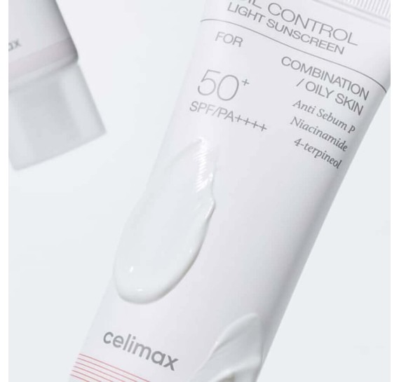 Лёгкий солнцезащитный крем для жирной кожи Celimax Oil Control Light Sunscreen SPF50+ PA++++ 40 мл