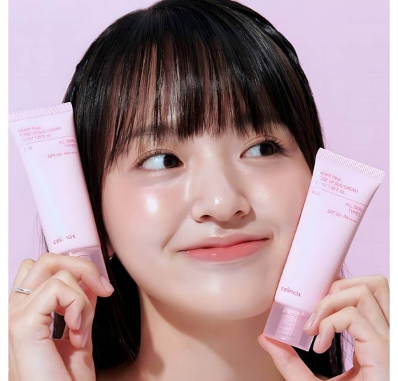 Тонирующий солнцезащитный крем Celimax Heart Pink Tone Up Sun Cream SPF50+ PA++++ 40 мл