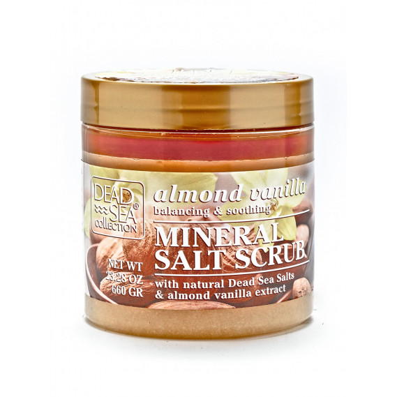 Скраб для тела с маслом миндаля, ванили и минералами Мертвого моря Dead Sea Collection Almond Vanilla Mineral Salt Scrub