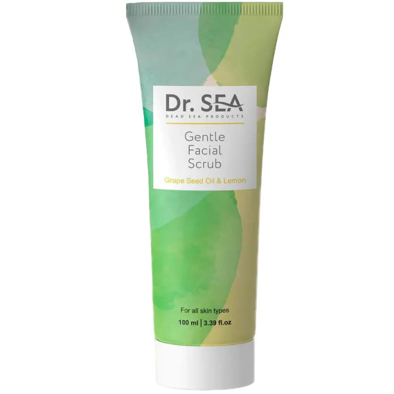 Нежный скраб для лица Масло Виноградных Косточек и Лимон Dr.Sea Gentle Facial Scrub - Grape Seed Oil & Lemon Dr Sea 100 мл