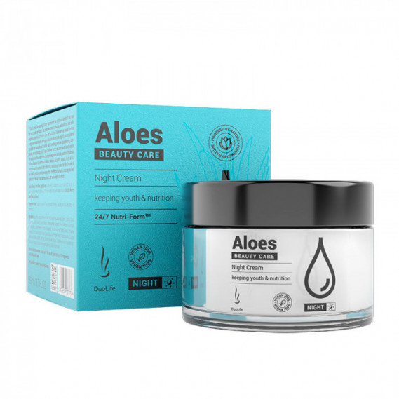 Ночной увлажняющий крем для лица с гиалуруновой кислотой DuoLife Aloes Beauty Care Night Cream 50 мл