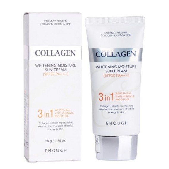 Солнцезащитный крем для лица с морским коллагеном Enough Collagen 3in1 Whitening Moisture Sun Cream SPF50 PA 50 мл