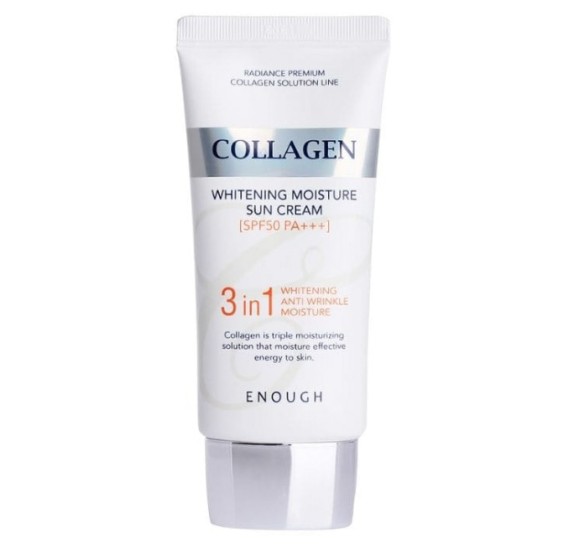 Солнцезащитный крем для лица с морским коллагеном Enough Collagen 3in1 Whitening Moisture Sun Cream SPF50 PA 50 мл