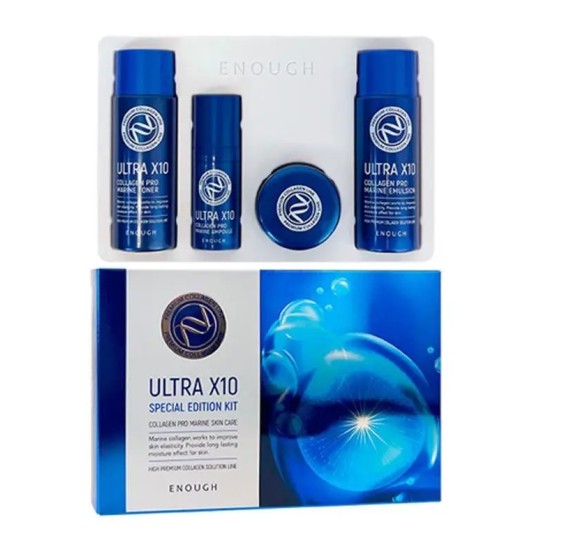 Набор миниатюр для лица с коллагеном Enough Ultra X10 Special Edition 4 Kit 55 мл + 55 мл + 10 мл + 20 мл
