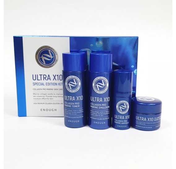 Набор миниатюр для лица с коллагеном Enough Ultra X10 Special Edition 4 Kit 55 мл + 55 мл + 10 мл + 20 мл