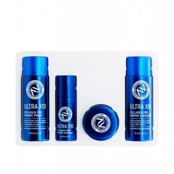 Набор миниатюр для лица с коллагеном Enough Ultra X10 Special Edition 4 Kit 55 мл + 55 мл + 10 мл + 20 мл