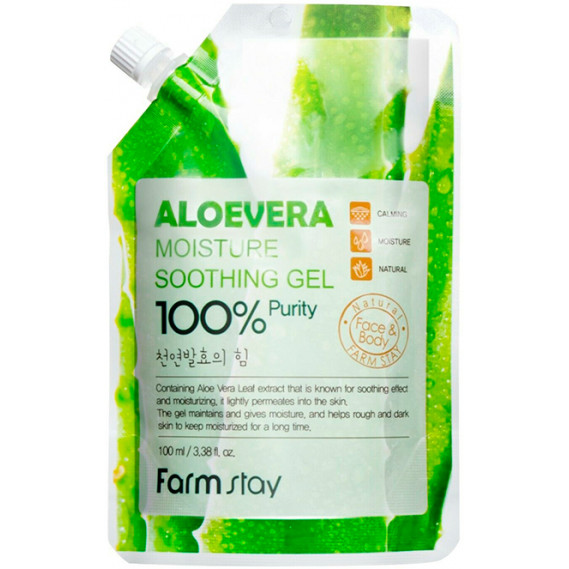 Универсальный гель для чувствительной кожи с алоэ FarmStay Aloevera Moisture Soothing Gel Mini FARMSTAY 100 мл
