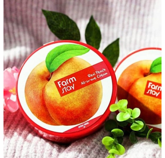 Багатофункціональний крем для обличчя та тіла з екстрактом персика FARMSTAY Real Peach All-in-One Cream 300 мл