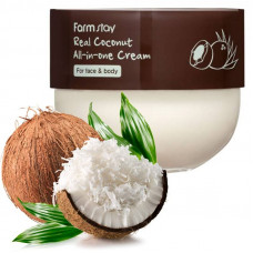 Багатофункціональний крем для обличчя та тіла з олією кокоса FARMSTAY Real Coconut All-in-One Cream