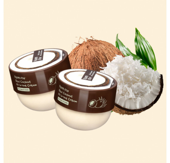 Многофункциональный крем для лица и тела с маслом кокоса FARMSTAY Real Coconut All-in-One Cream 300 мл