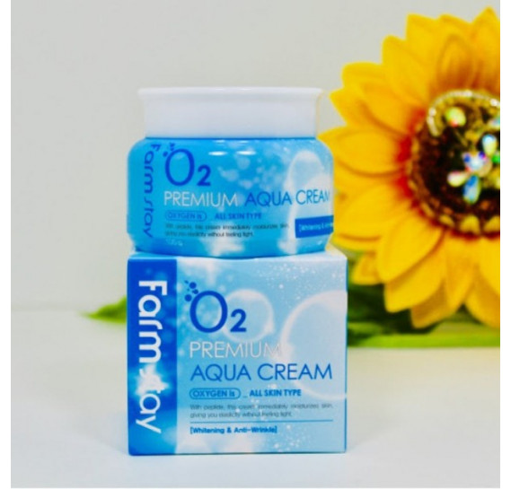 Кисневий крем для обличчя з пептидами FarmStay O2 Premium Aqua Cream FARMSTAY 100 мл