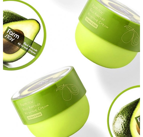 Многофункциональный крем с маслом авокадо для лица и тела FARMSTAY Real Avocado All-In-One Cream 300 мл