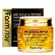 Ампульный крем с золотом и пептидами FarmStay 24K Gold and Peptide Perfect Ampoule Cream