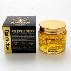 Ампульный крем с золотом и пептидами FarmStay 24K Gold and Peptide Perfect Ampoule Cream