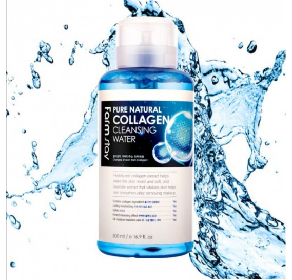Очищувальна вода з морським колагеном Farmstay Pure Natural Collagen Cleansing Water FARMSTAY 500 мл
