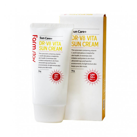 Крем солнцезащитный витаминизированный FarmStay DR-V8 Vita Sun Cream SPF50 PA+++ FARMSTAY 70 г