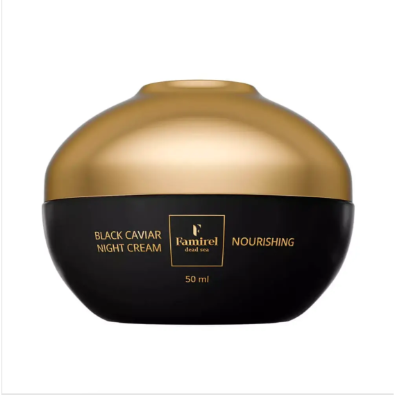 Питательный ночной крем для лица с экстрактом черной икры Famirel Black Caviar Nourishing Night Cream