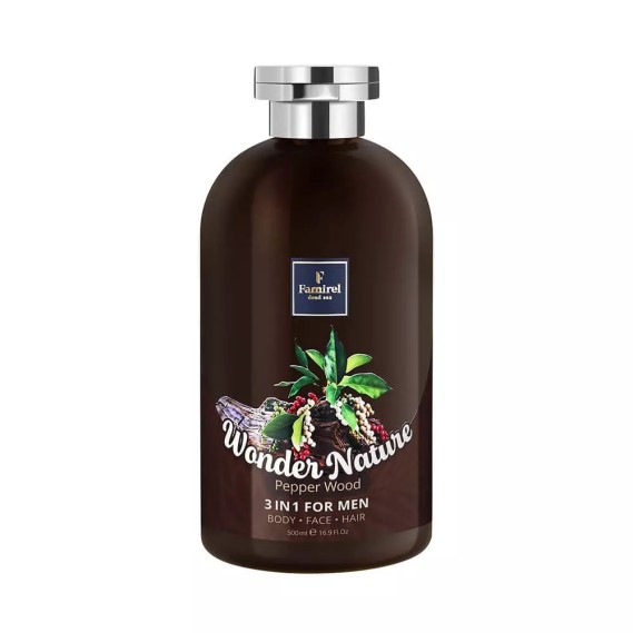 Гель-шампунь для мужчин 3 в 1 Древесный Перец Famirel Wonder Nature Pepper Wood 500 мл