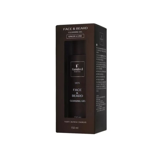 Очищающий гель для лица и бороды Имбирь и Лайм Famirel Men Face and Beard Cleansing Gel Ginger and Lime 150 мл