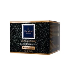 Зволожувальний крем для обличчя з екстрактом чорної ікри Famirel Black Caviar Moisturizing Cream SPF 15