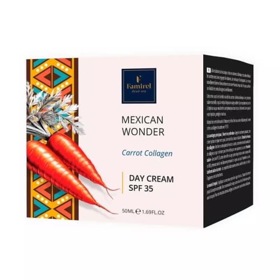 Дневной защитный крем Mexican Wonder с морковным коллагеном Famirel Wonder World Mexican Day Face Cream SPF 35 50 мл