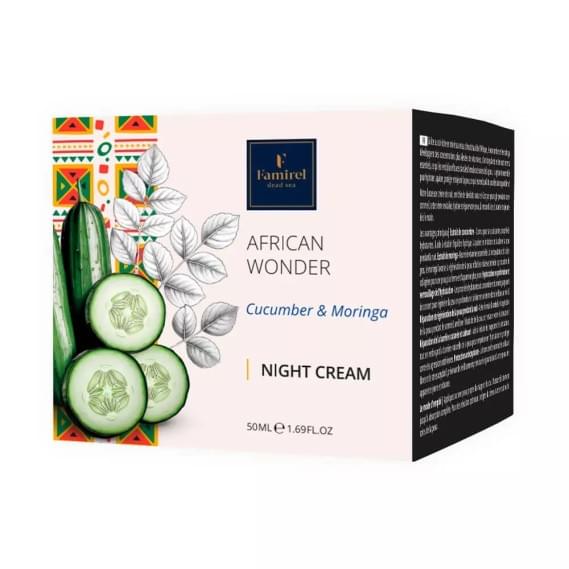 Ночной питательный крем African Wonder с огурцом и морингой Famirel African Wonder Night Cream Cucumber and Moringa