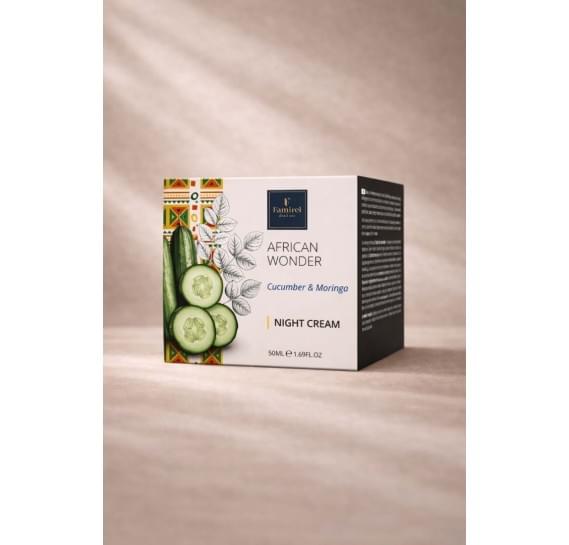 Ночной питательный крем African Wonder с огурцом и морингой Famirel African Wonder Night Cream Cucumber and Moringa 50 мл