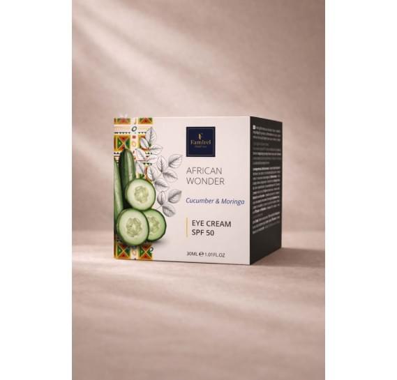 Крем защитный для глаз African Wonder с огурцом и морингой Famirel Wonder World Cucumber And Moringa Eye Cream SPF 50 30 мл
