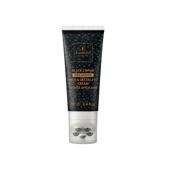 Укрепляющий и массирующий крем для шеи и декольте Famirel Black Caviar Neck Firming Cream Luxury Massage 100 мл