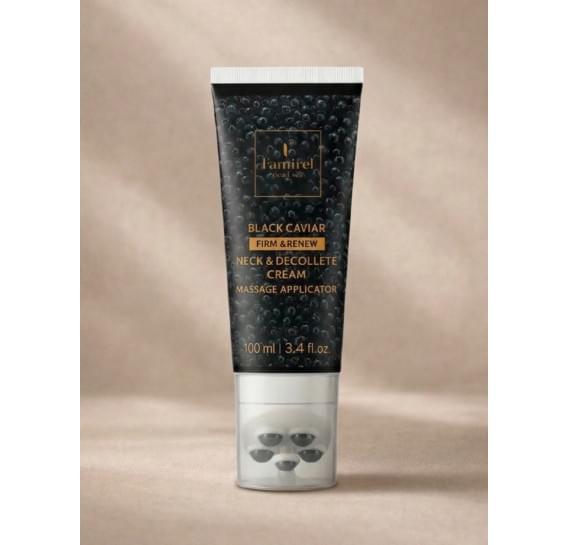 Укрепляющий и массирующий крем для шеи и декольте Famirel Black Caviar Neck Firming Cream Luxury Massage 100 мл