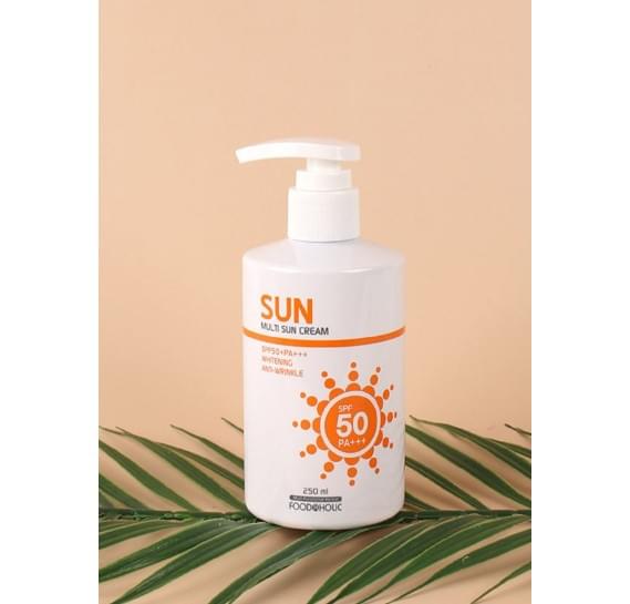 Крем солнцезащитный с арбутином для лица и тела FOODaHOLIC Multi Sun Cream SPF50+ PA+++ 250 мл
