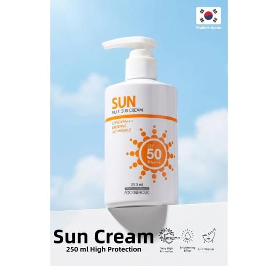 Крем солнцезащитный с арбутином для лица и тела FOODaHOLIC Multi Sun Cream SPF50+ PA+++ 250 мл