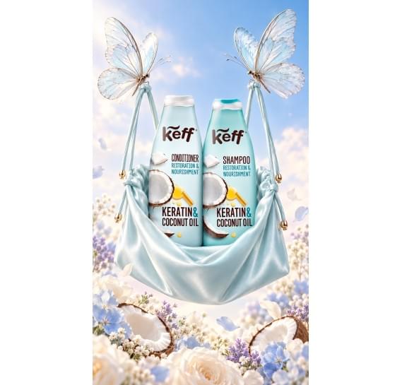 Кондиционер для волос с кератином и кокосовым маслом Keff Keratin & Coconut Oil Conditioner 500 мл