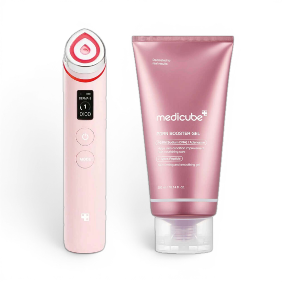 Набор Микротоковый аппарат Medicube AGE-R Booster Pro Pink и Бустер-гель PDRN Booster Gel MEDICUBE 1 шт + 300 мл