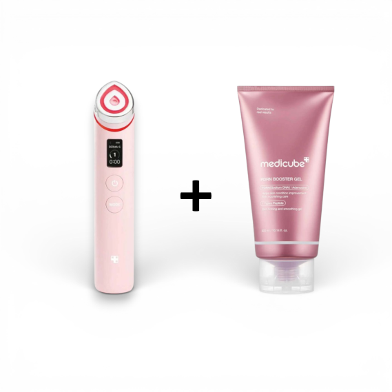 Набор Микротоковый аппарат Medicube AGE-R Booster Pro Pink и Бустер-гель PDRN Booster Gel MEDICUBE 1 шт + 300 мл