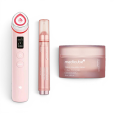 Преміальний набір для ліфтингу та пружності шкіри Medicube AGE-R Booster Pro + Booster Serum + Triple Collagen Cream Pink Edition